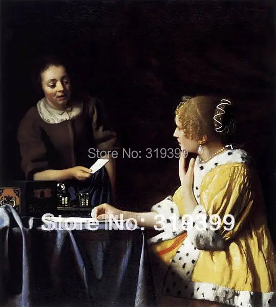 Oil Painting Reproduction,Mistress and Maid,Vermeer's reproduction. handmade oil painting, Free Shipping ,100% handmade,
Oil Painting Reproduction,Mistress and Maid,Vermeer's reproduction. handmade oil painting, Free Shipping ,100% handmade,