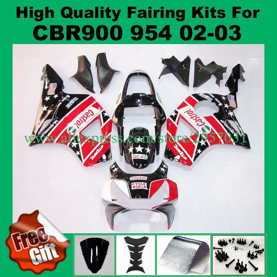 Free screws+gifts Fairing kit for HONDA CBR900RR 954 02 03 CBR 900RR 2002 2003 ABS Red Black Fairings bodywork
Free screws+gifts Fairing kit for HONDA CBR900RR 954 02 03 CBR 900RR 2002 2003 ABS Red Black Fairings bodywork