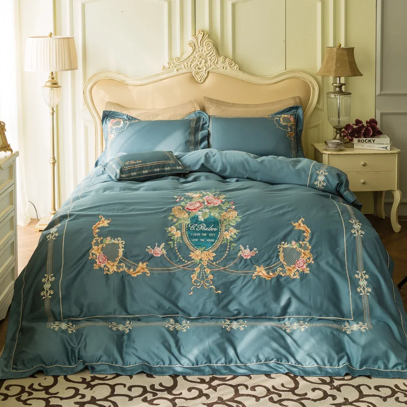 Egyptian Cotton Bedsheet set Quilt/Duvet cover Bed set Pillowcase Oriental Embroidery Luxury Bedding set Queen King size 4Pieces
Egyptian Cotton Bedsheet set Quilt/Duvet cover Bed set Pillowcase Oriental Embroidery Luxury Bedding set Queen King size 4Pieces