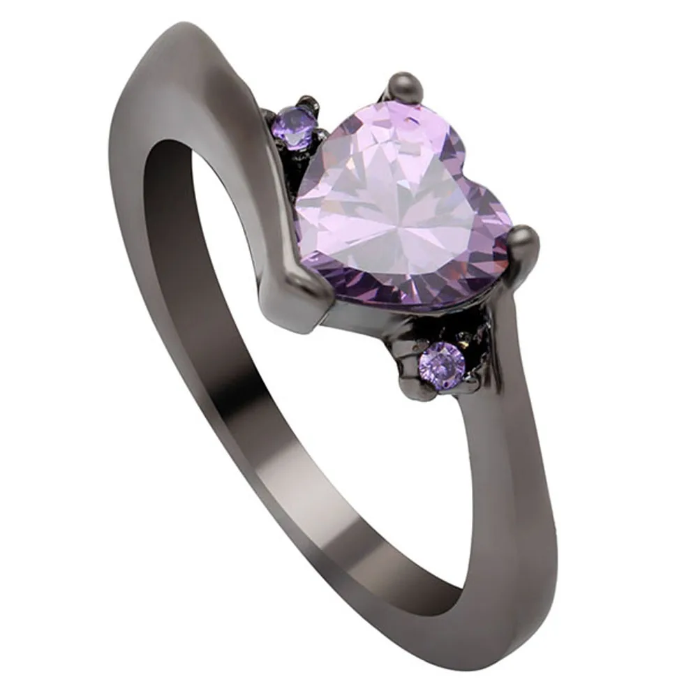 Top Quality Female Heart Ring Fashion Style Black Gold Filled Jewelry Vintage Wedding Engagement Rings For Women Girlfriend Gift
Top Quality Female Heart Ring Fashion Style Black Gold Filled Jewelry Vintage Wedding Engagement Rings For Women Girlfriend Gift