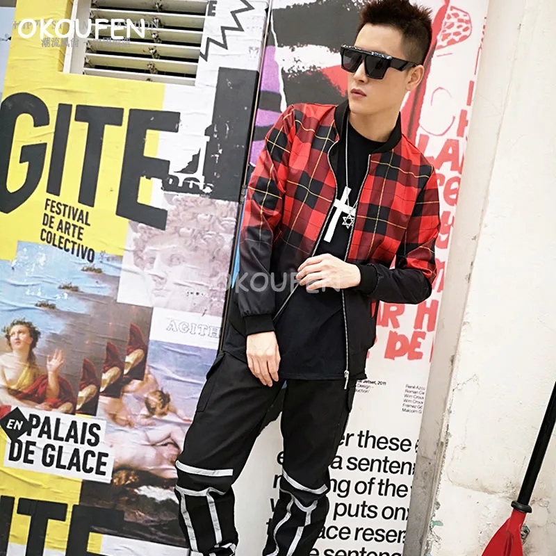 Red grid gradient jacket thread baseball uniform hip hop national tide nightclub hairdresser personality jacket
Red grid gradient jacket thread baseball uniform hip hop national tide nightclub hairdresser personality jacket