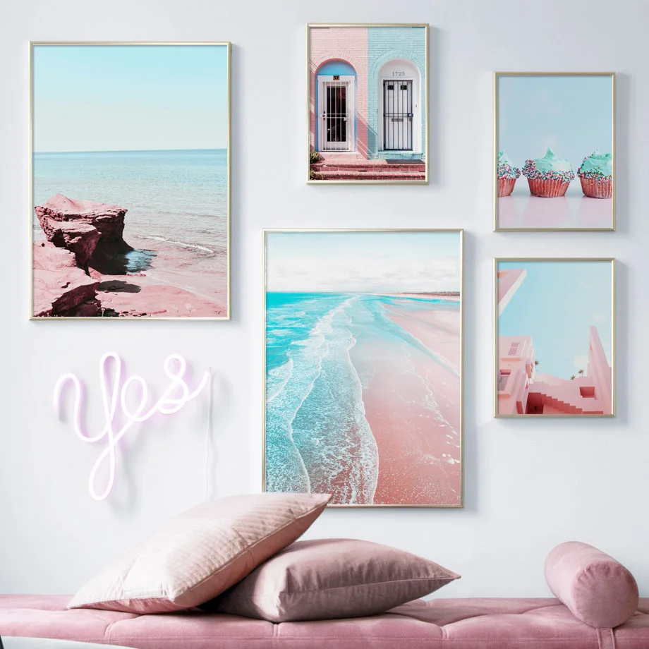 Pink Beach Sea House Door Cake Landscape Wall Art Canvas Painting Nordic Posters And Prints Wall Pictures For Living Room Decor
Pink Beach Sea House Door Cake Landscape Wall Art Canvas Painting Nordic Posters And Prints Wall Pictures For Living Room Decor