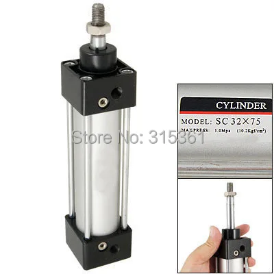 Free Shipping SC 32mm Bore 75mm Stroke Double Acting Single Thread Rod Standard Pneumatic Air Cylinder SC32-75
Free Shipping SC 32mm Bore 75mm Stroke Double Acting Single Thread Rod Standard Pneumatic Air Cylinder SC32-75