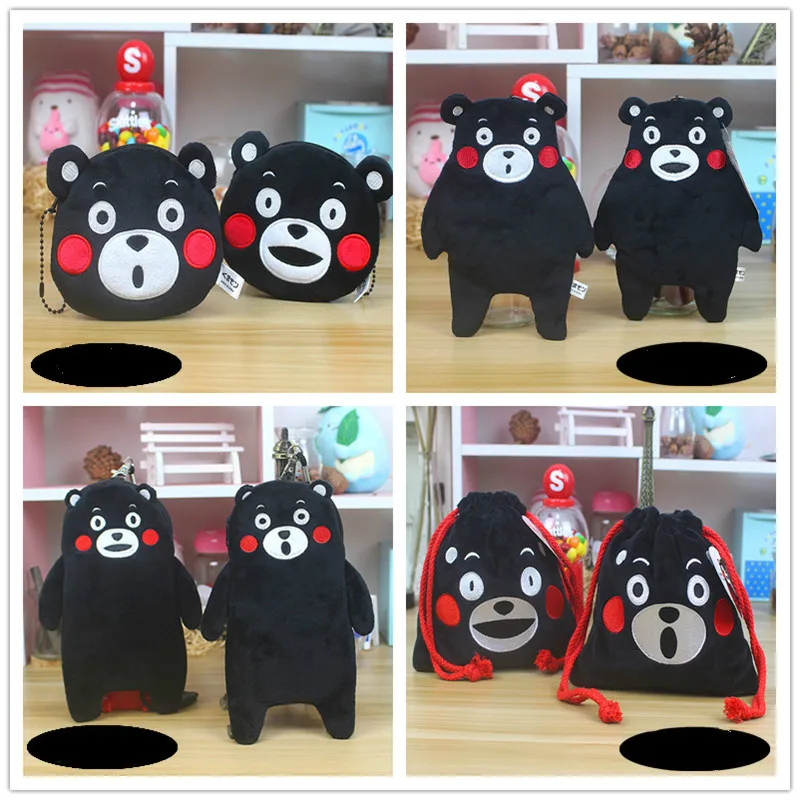 Милый медведь Kumamoto плюшевая маленькая кукла-подвеска Кумамото талисман черный