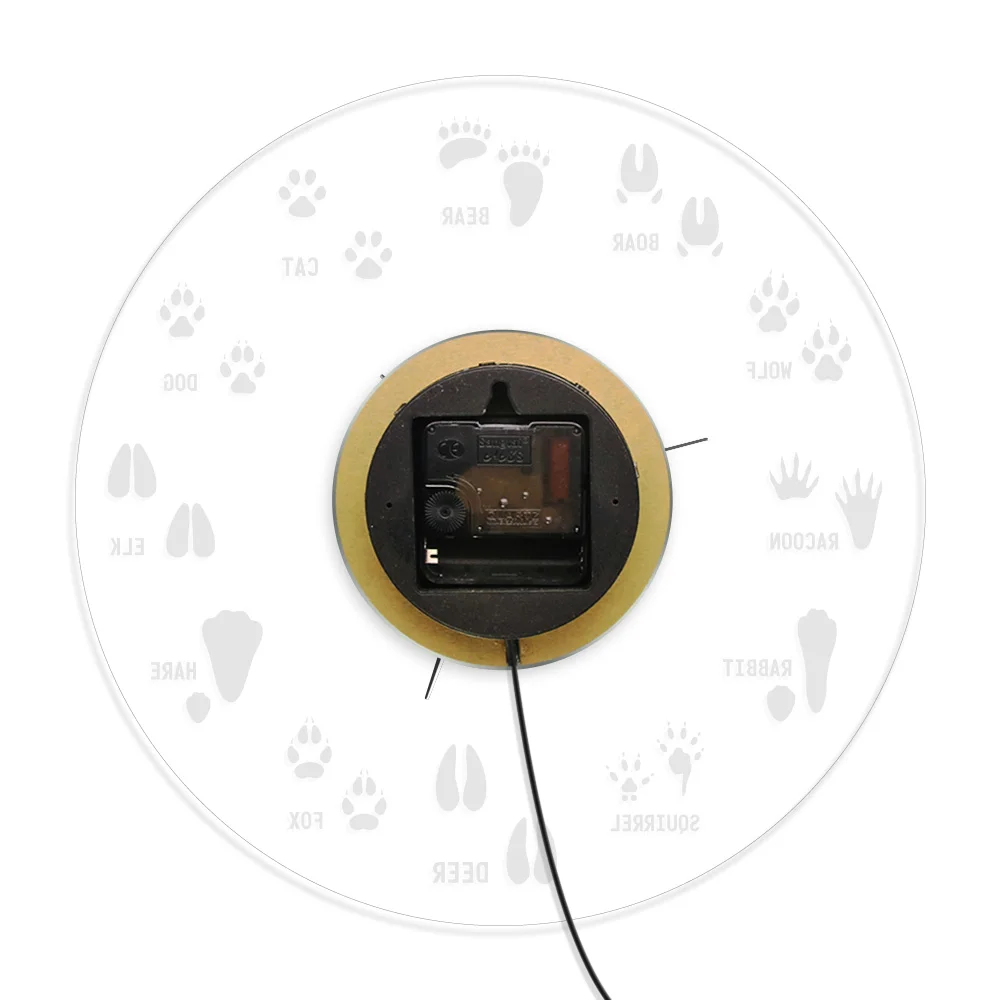 12 Different Animal Tracks Nursery Wall Clock with LED illumination Woodland Adventure Animal Footprints Field Guide LED Clock
12 Different Animal Tracks Nursery Wall Clock with LED illumination Woodland Adventure Animal Footprints Field Guide LED Clock