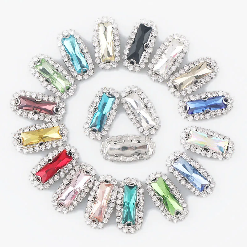 Rectangle Baguette White K Base Sew On With Colorful Glass Stone Claw Crystal Buckle Cabochon Base DIY Jewelry Clothes Charm
Rectangle Baguette White K Base Sew On With Colorful Glass Stone Claw Crystal Buckle Cabochon Base DIY Jewelry Clothes Charm