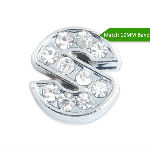 10MM Slider Charms,Crystal Rhinestones Alphabets Beads''S'' ,Silver Plated,Match 10mm Band or Slider Bracelet
10MM Slider Charms,Crystal Rhinestones Alphabets Beads''S'' ,Silver Plated,Match 10mm Band or Slider Bracelet