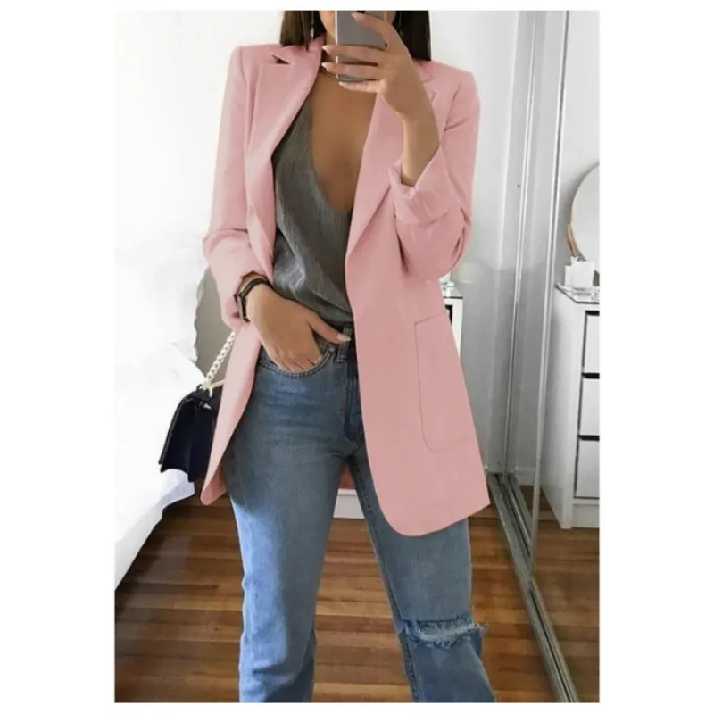 2019 Spring Women Casual Blazers slim cardigan Suit Plus Size Candy Color S-5XL Outerwear Coats chaqueta mujer Clothes A100
2019 Spring Women Casual Blazers slim cardigan Suit Plus Size Candy Color S-5XL Outerwear Coats chaqueta mujer Clothes A100