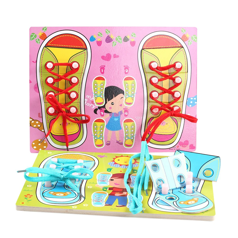 Children Tie Shoelaces Wooden Jigsaw Puzzle Toys Natural wood No Pollution Train children's ability to live independently
Children Tie Shoelaces Wooden Jigsaw Puzzle Toys Natural wood No Pollution Train children's ability to live independently