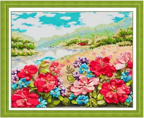 Needlework,DIY Ribbon Cross stitch Sets for Embroidery kit, Beautiful flowers floral Cross-Stitch handcraft wall home decor
Needlework,DIY Ribbon Cross stitch Sets for Embroidery kit, Beautiful flowers floral Cross-Stitch handcraft wall home decor