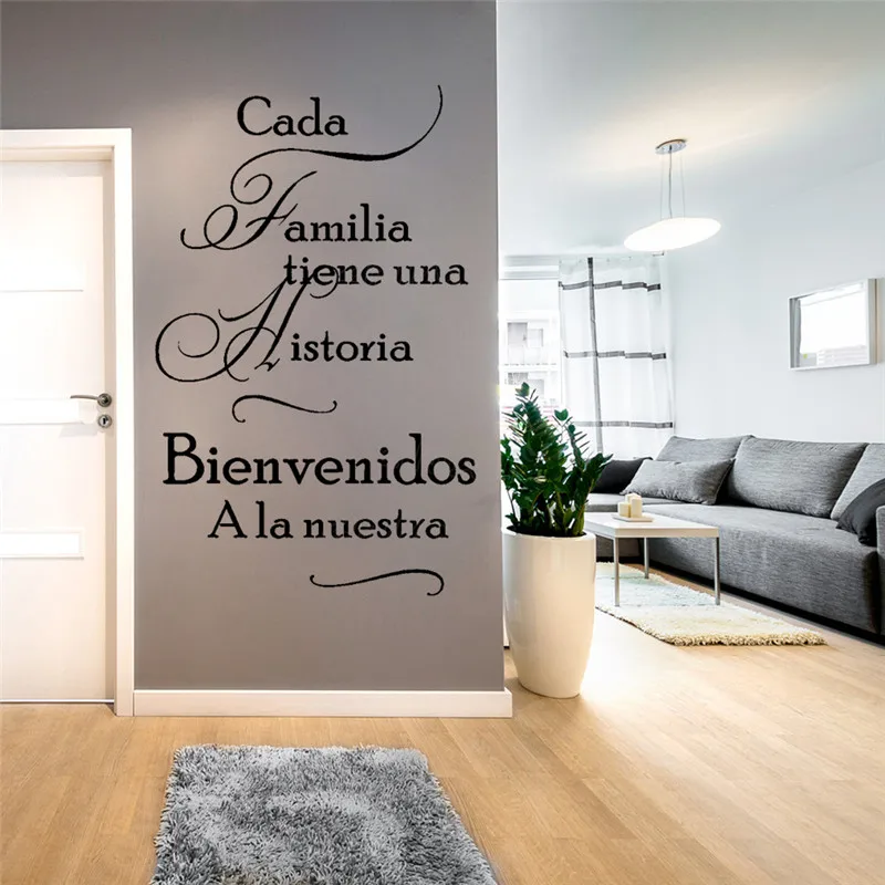 Cada Familia Tiene Una Historia Добро пожаловать в наш стены Стикеры испанский дома котировки