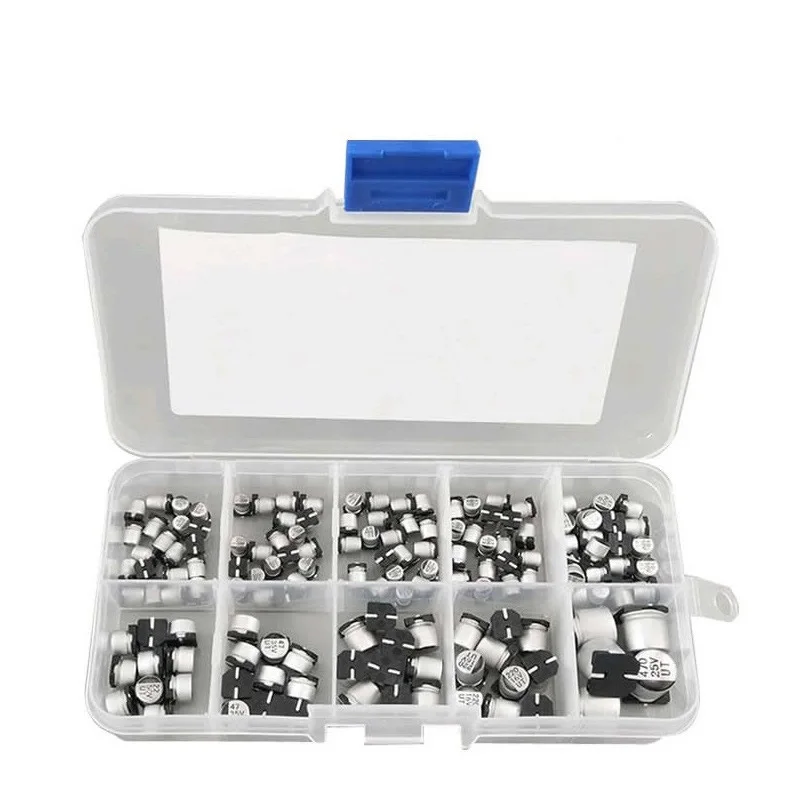 145PCS SMD 0.47 to 470uF Electrolytic Capacitors Assortment Kit 10 Values Aluminum electrolytic capacitor
145PCS SMD 0.47 to 470uF Electrolytic Capacitors Assortment Kit 10 Values Aluminum electrolytic capacitor