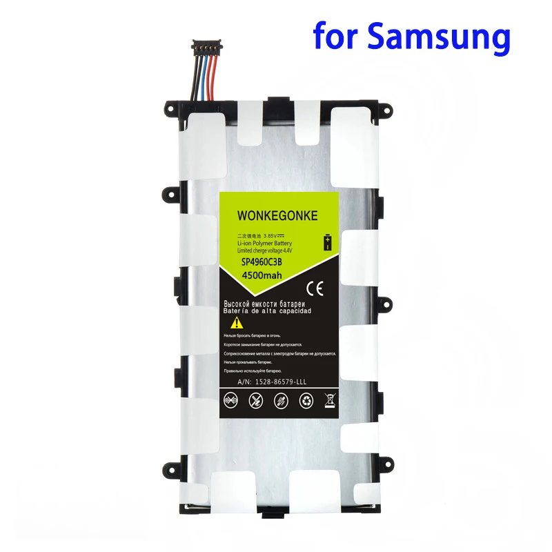 Аккумулятор WONKEGONKE 4500 мАч для samsung Galaxy Tab 2 7,0, P3100, P6200, P3110, Tab 7,0 Plus, SP4960C3B (14.8Wh), батареи
Аккумулятор WONKEGONKE 4500 мАч для samsung Galaxy Tab 2 7,0, P3100, P6200, P3110, Tab 7,0 Plus, SP4960C3B (14.8Wh), батареи