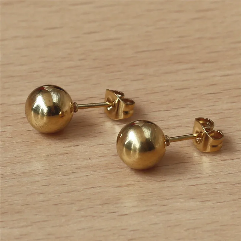 TQ02 316 L Stainless Steel Stud Earrings Gold-Color Vacuum Plating No Easy Fade Allergy Free Size 8mm
TQ02 316 L Stainless Steel Stud Earrings Gold-Color Vacuum Plating No Easy Fade Allergy Free Size 8mm