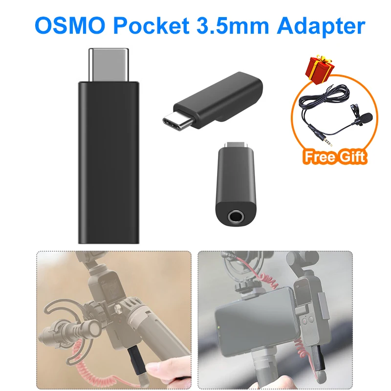 Osmo Pocket 3.5mm Mic Adapter Supports External 3.5mm Microphone for higher-quality Recording Compatible With DJI Osmo Pocket
Osmo Pocket 3.5mm Mic Adapter Supports External 3.5mm Microphone for higher-quality Recording Compatible With DJI Osmo Pocket