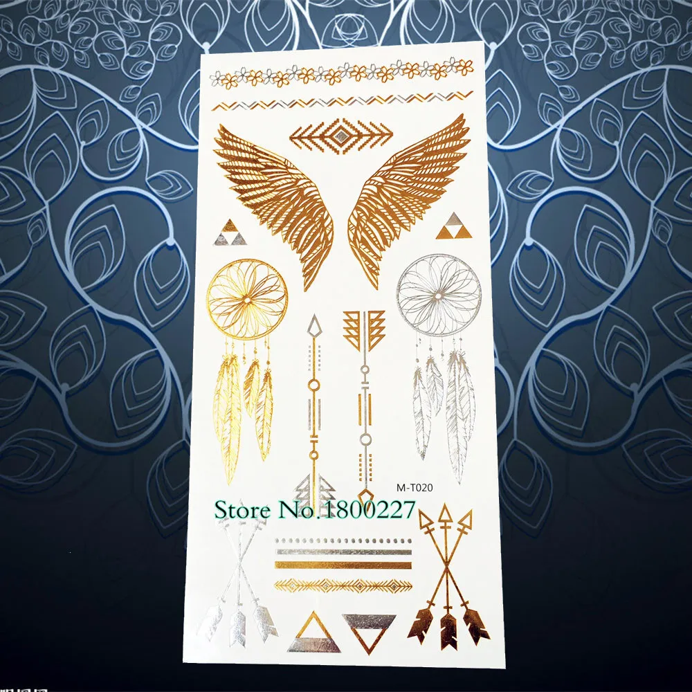 1PC Temporary Metallic Tattoo Indian Arrow Dreamcatcher Design Waterproof Angel Wing Tattoo Paste Glitter Dream Catcher PM-T020
1PC Temporary Metallic Tattoo Indian Arrow Dreamcatcher Design Waterproof Angel Wing Tattoo Paste Glitter Dream Catcher PM-T020