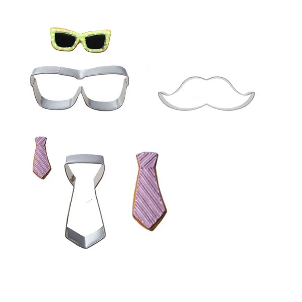 3pcs/set Mustache Tie Sunglasses Frame Metal Cookie Cutters Bakeware Cake Decorating Biscuit Stamp Kitchen Baking Accessories
3pcs/set Mustache Tie Sunglasses Frame Metal Cookie Cutters Bakeware Cake Decorating Biscuit Stamp Kitchen Baking Accessories