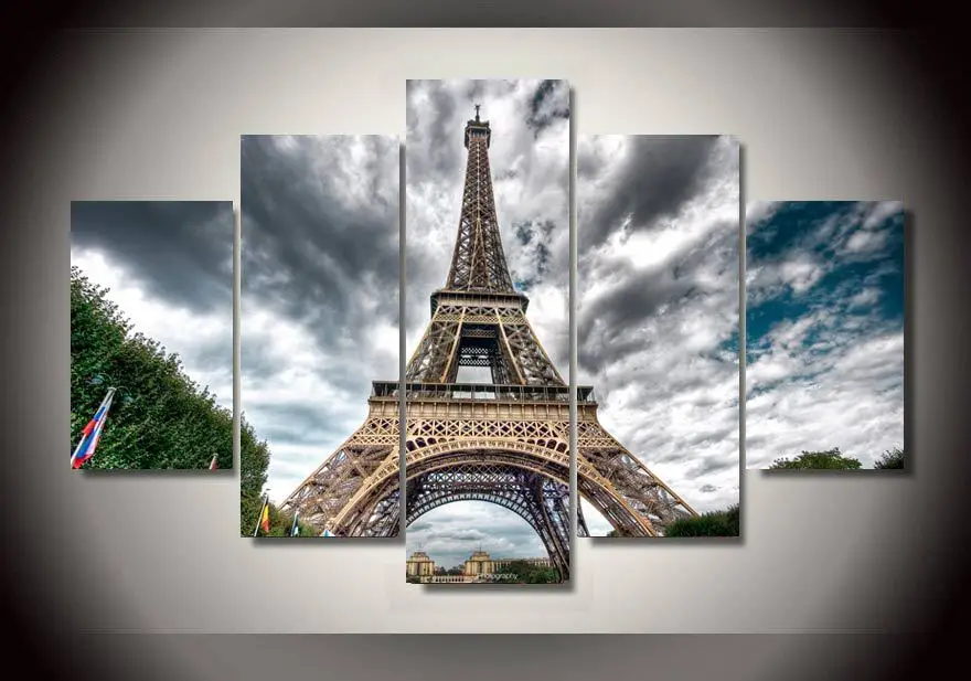 Картина маслом без рамки с изображением Эйфелевой башни пейзажа дешевая