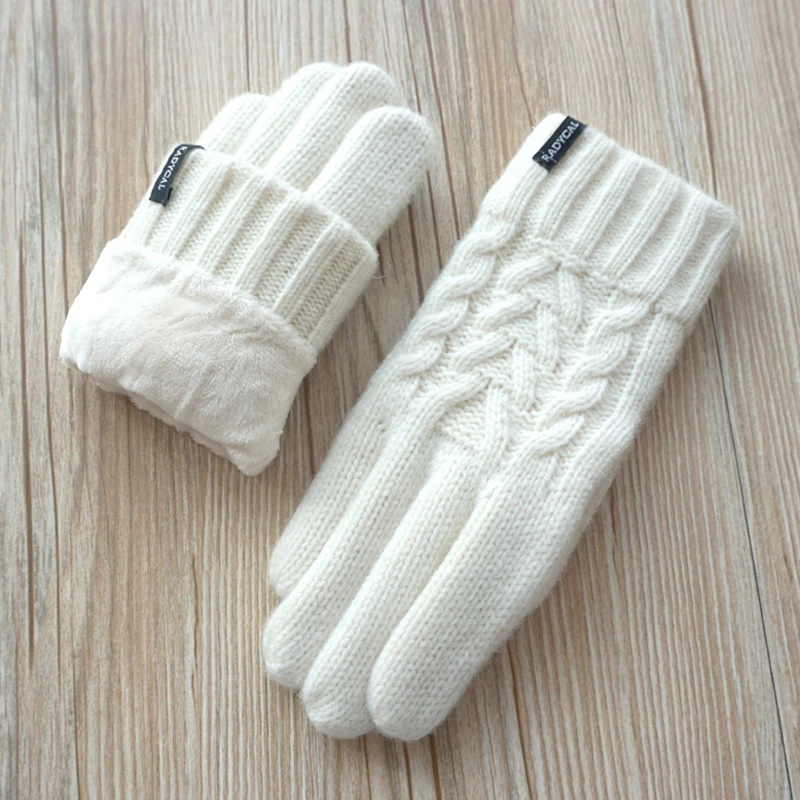 Autumn Winter Women Knitted Gloves High Quality Woman Touch Screen Velvet Thick Warm Wool Cashmere Solid Gloves Women Mittens
Autumn Winter Women Knitted Gloves High Quality Woman Touch Screen Velvet Thick Warm Wool Cashmere Solid Gloves Women Mittens