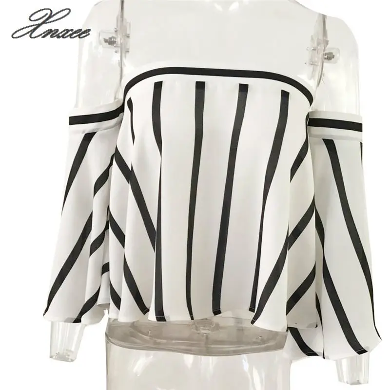 Off Shoulder Crop Tops Female Elegant Blouses Women Striped Casual Short Flare Sleeve Cropped for Women Shirt Blouse 
Off Shoulder Crop Tops Female Elegant Blouses Women Striped Casual Short Flare Sleeve Cropped for Women Shirt Blouse