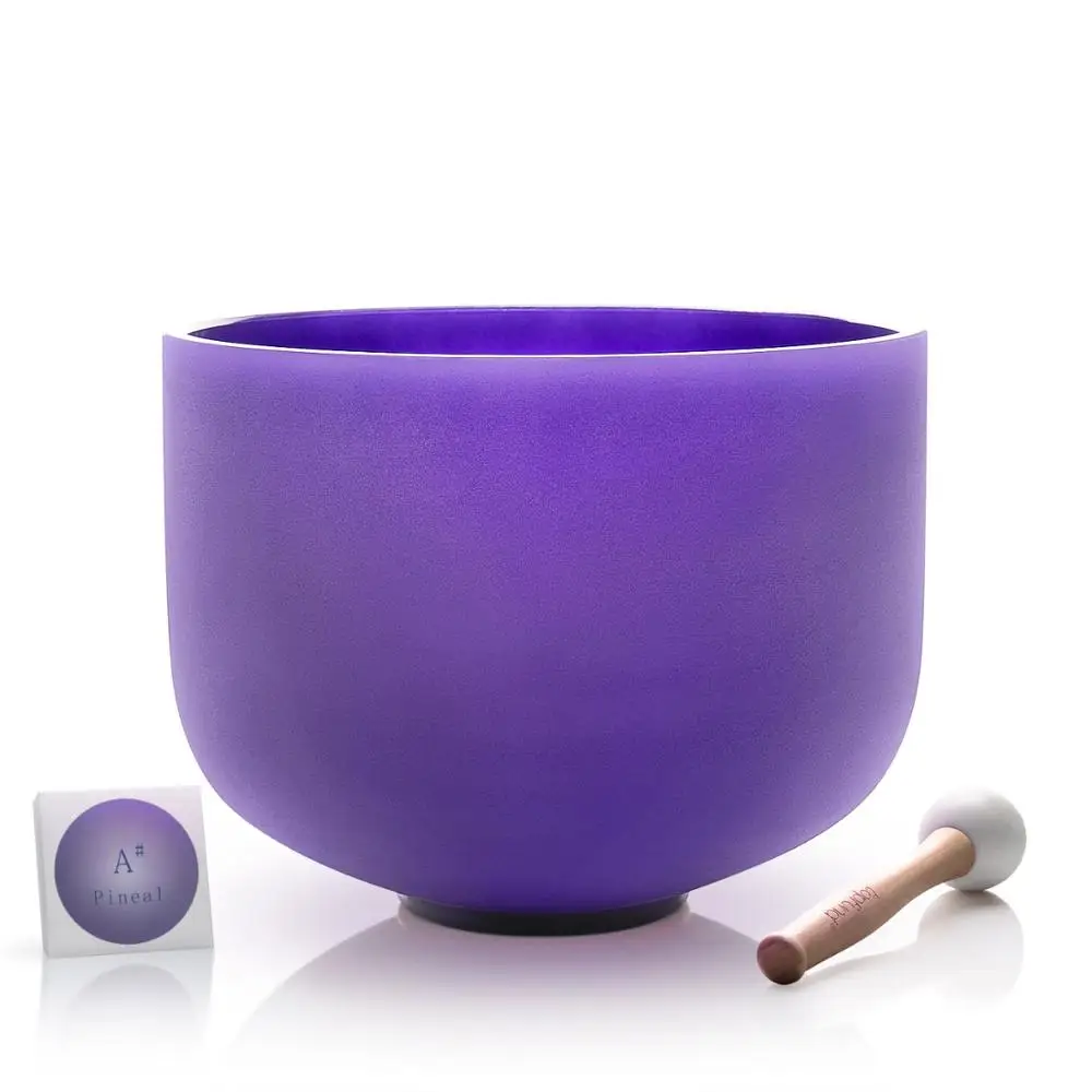 TOPFUND A# Note Pineal Chakra Violet Colored Frosted Quartz Crystal Singing Bowl 12"
TOPFUND A# Note Pineal Chakra Violet Colored Frosted Quartz Crystal Singing Bowl 12"