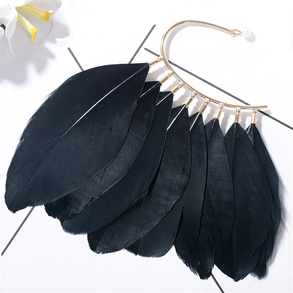 1 PC Unique Unisex Big Feather Ear Cuff Clip Earrings Non Piercing For Women Earless Hang Fashion Jewelry White Black
1 PC Unique Unisex Big Feather Ear Cuff Clip Earrings Non Piercing For Women Earless Hang Fashion Jewelry White Black