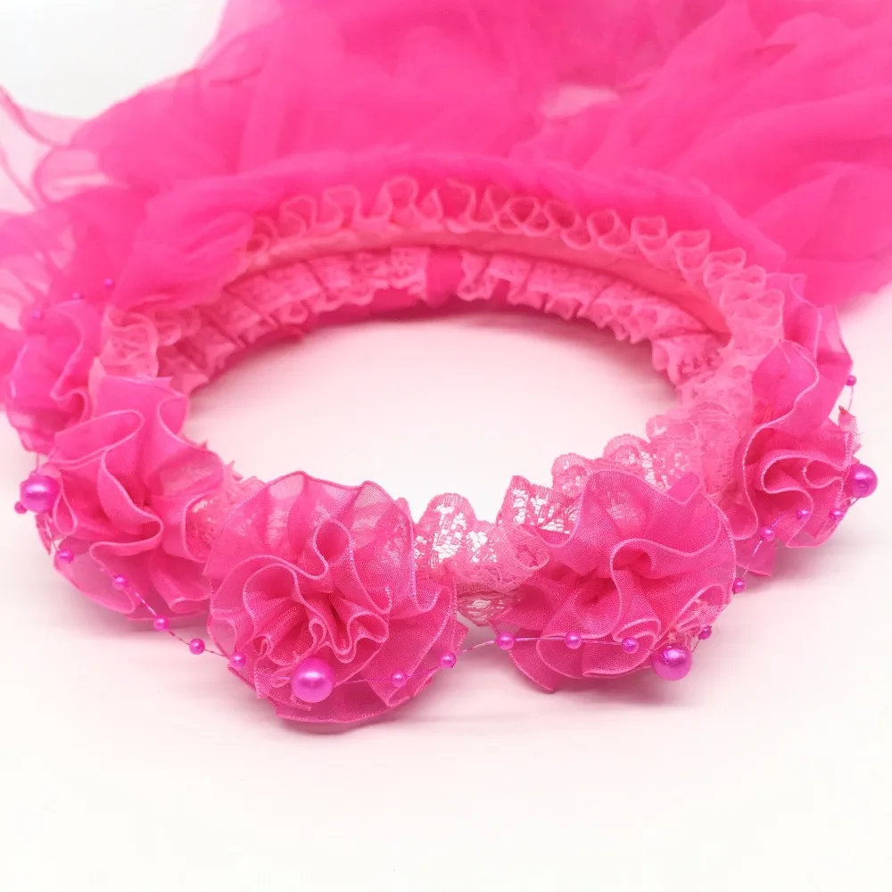 2018 Wedding Veil Long Veils For Children Two-layer Pencil Edge White Pink Hair Accessories Flower Girls Lace Schleier BV005 | Свадьбы и