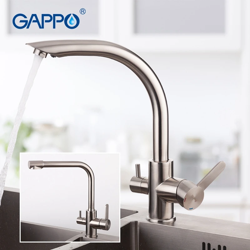 Смеситель для кухни GAPPO G4399/4399-1 из нержавеющей стали, кран с фильтром для холодной и горячей воды и двойной ручкой, 1 комплект
Смеситель для кухни GAPPO G4399/4399-1 из нержавеющей стали, кран с фильтром для холодной и горячей воды и двойной ручкой, 1 комплект