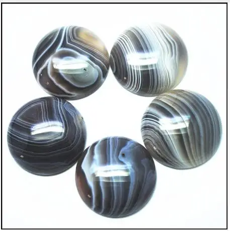 

10PCS Natural Boswana Agate Stone Cabochons No Hole Round Shape Beads Accessories 8MM 10MM 12MM 14MM 16MM 18MM 20MM