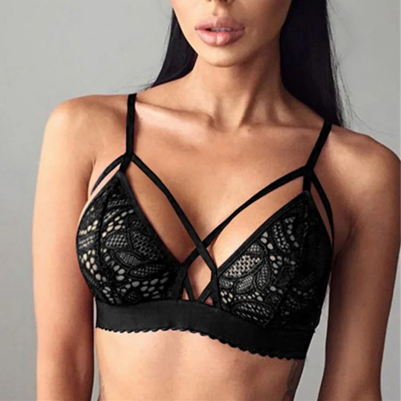 Women Sexy Crossing Bandage Crop Tops Floral Sheer Lace Bra Top Seamless Black Bralette Wireless bustier Tank Top Camis
Women Sexy Crossing Bandage Crop Tops Floral Sheer Lace Bra Top Seamless Black Bralette Wireless bustier Tank Top Camis