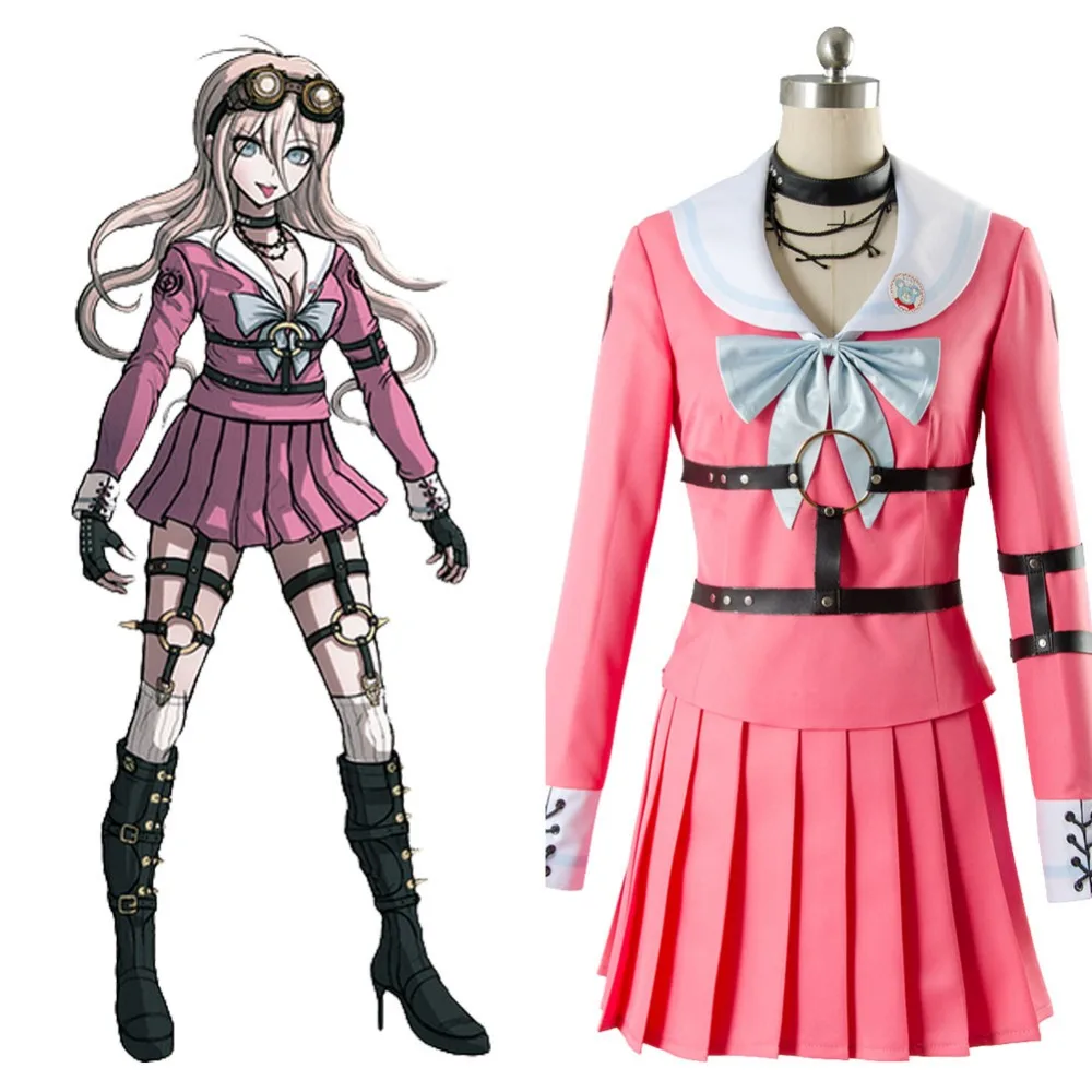 

Косплэй Danganronpa V3: убийство Harmony ирума костюм по аниме miu ирума розовое платье полный набор Косплэй; Костюм на карнавал или Хэллоуин Для женщин...