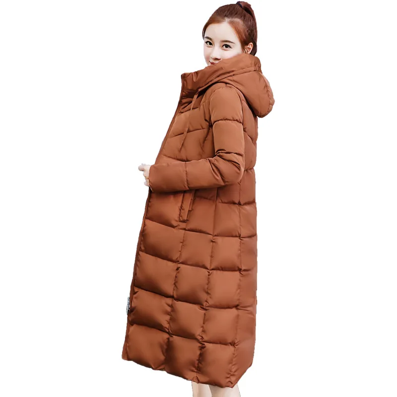 2018 latest winter women's over knee coat slim solid color hooded long-sleeved squares down cotton padded plus size jacket MF028
2018 latest winter women's over knee coat slim solid color hooded long-sleeved squares down cotton padded plus size jacket MF028