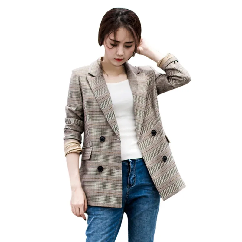New Fashion Blazer Woman Plaid Print Full Sleeve Office Lady Notched Button Casual Women Blazers Button Decor Blazer Femme
New Fashion Blazer Woman Plaid Print Full Sleeve Office Lady Notched Button Casual Women Blazers Button Decor Blazer Femme