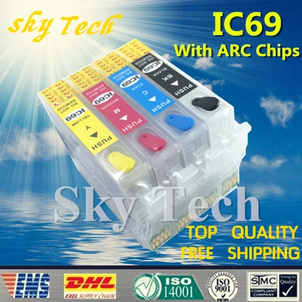 69L IC69 Empty Refillable Ink cartridges For ICBK69 - ICY69 suit for PX-405A/045A/046A/435A/436A/505F/535F/105, With ARC Chips
69L IC69 Empty Refillable Ink cartridges For ICBK69 - ICY69 suit for PX-405A/045A/046A/435A/436A/505F/535F/105, With ARC Chips