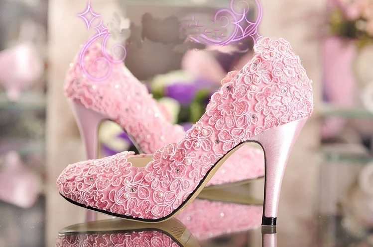 2018 Handmade Romantic Pink Lace Satin rhinestone pearl wedding shoes Bridal Dress Shoes Women Dress shoes Size34-42
2018 Handmade Romantic Pink Lace Satin rhinestone pearl wedding shoes Bridal Dress Shoes Women Dress shoes Size34-42