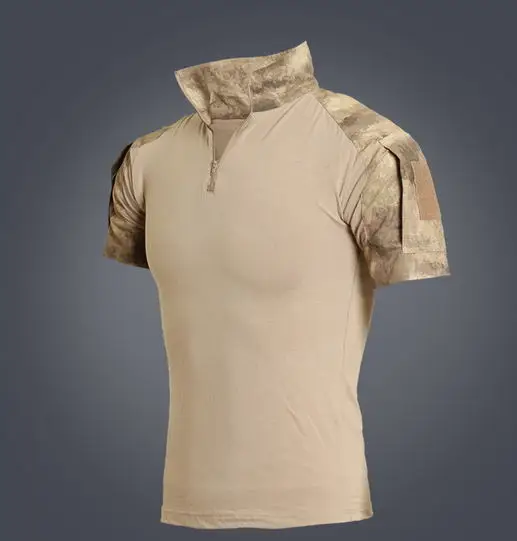 Летняя тактическая камуфляжная охотничья боевая рубашка Мужская армейская