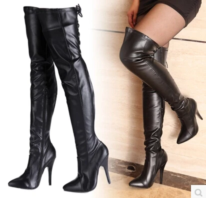 Big:34-45 New arrival sexy high boots pointed toe japanned leather cross straps zipper over-the-knee 12cm thin heels women shoes
Big:34-45 New arrival sexy high boots pointed toe japanned leather cross straps zipper over-the-knee 12cm thin heels women shoes