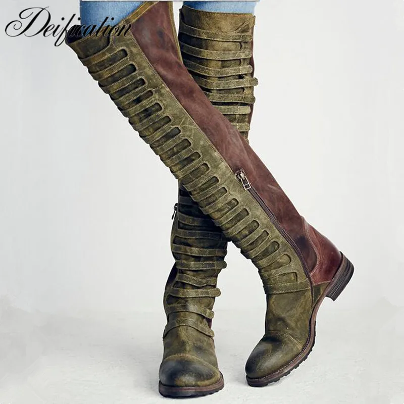 Deification Gorgeous Cow Suede Thigh High Boots Italian Caged Straps Booties Mujer Motorcycle Runway Woman Shoes Zapatos Mujer
Deification Gorgeous Cow Suede Thigh High Boots Italian Caged Straps Booties Mujer Motorcycle Runway Woman Shoes Zapatos Mujer