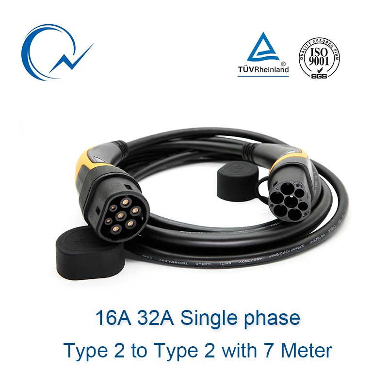 16A 32A single phase EV Cable Type 2 to Type 2 IEC62196 EV Charging Plug With 7 Meter cable TUV/UL EVSE CABLE
16A 32A single phase EV Cable Type 2 to Type 2 IEC62196 EV Charging Plug With 7 Meter cable TUV/UL EVSE CABLE