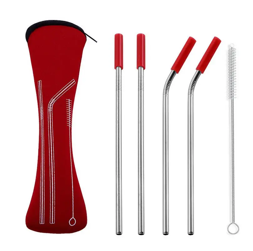 100 Sets 4pcs/set Reusable Stainless Steel Straws With Silicone Tips With Clean Brush & Cloth Bag Wedding Party Straw
100 Sets 4pcs/set Reusable Stainless Steel Straws With Silicone Tips With Clean Brush & Cloth Bag Wedding Party Straw
