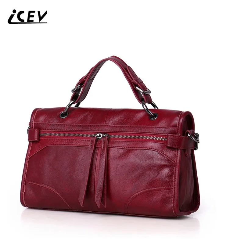 ICEV 2019 новые модные 100% натуральные кожаные сумки женские известных брендов из