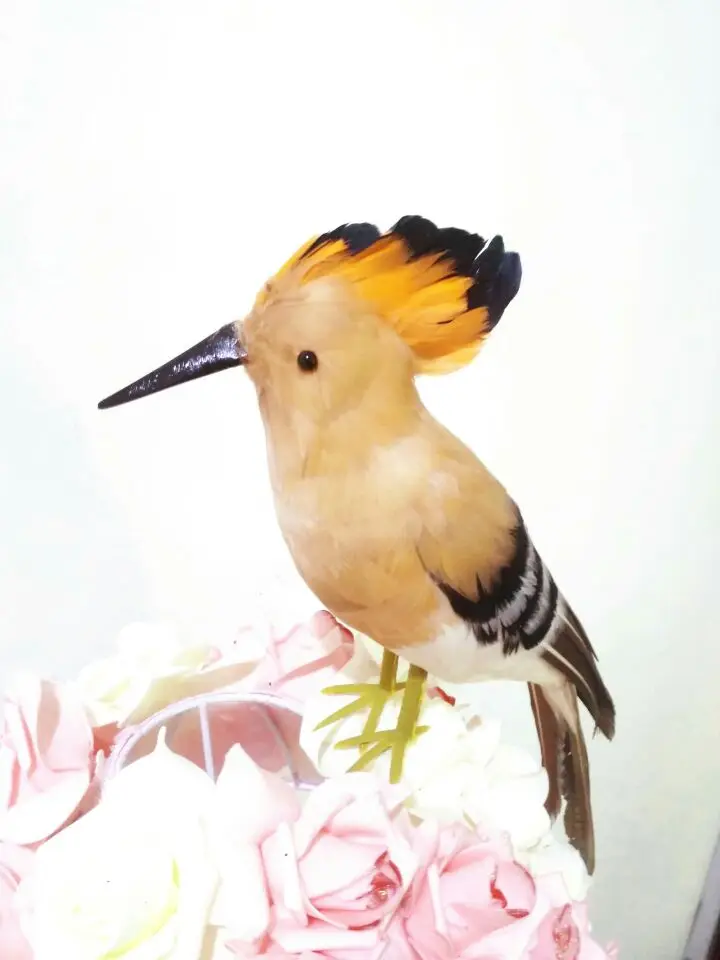 Кукла-птичка Hoopoe игрушка из пены и перьев желтый цвет подарок 30 см 2874 | Игрушки