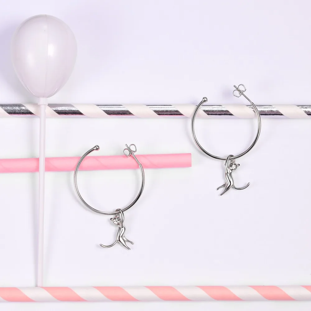U7 925 Sterling Silver New Lovely Cat Dangle Drop Earrings Best Gift For Women Girl Jewelry Brincos Accessories Wholesale SC138
U7 925 Sterling Silver New Lovely Cat Dangle Drop Earrings Best Gift For Women Girl Jewelry Brincos Accessories Wholesale SC138
