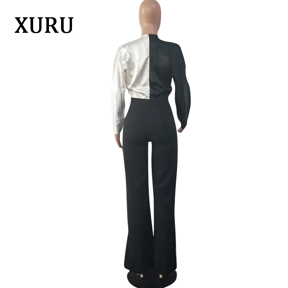XURU Sexy V Neck Patchwork Jumpsuits Autumn Long Sleeve Two Piece Set Wide Leg Jumpsuit Womens Casual 2 Piece Jumpsuits
XURU Sexy V Neck Patchwork Jumpsuits Autumn Long Sleeve Two Piece Set Wide Leg Jumpsuit Womens Casual 2 Piece Jumpsuits