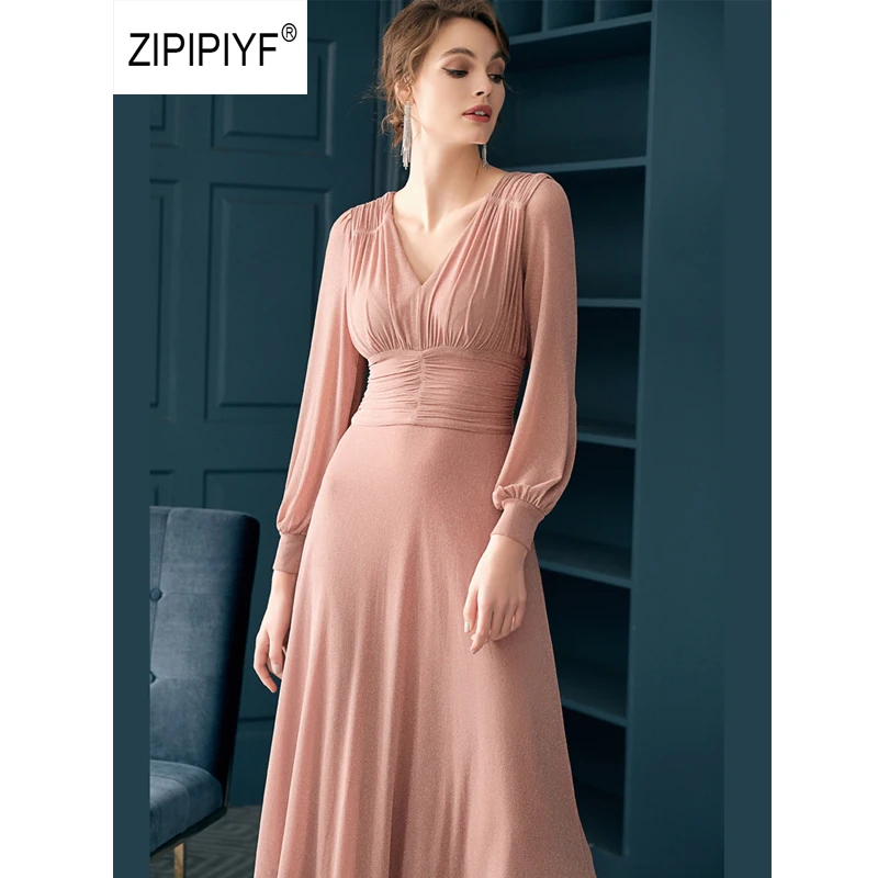 ORIGINAL Zipipiyf France Shinny Dresses V-Neck Draped Slim Dress Office Ladies Knit Lantern Sleeve Vestidos OL 2019 Robe AB379
ORIGINAL Zipipiyf France Shinny Dresses V-Neck Draped Slim Dress Office Ladies Knit Lantern Sleeve Vestidos OL 2019 Robe AB379