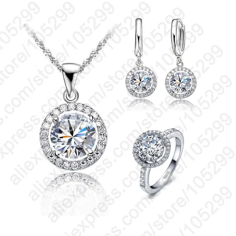 Exquisite Women Wedding Necklace Earring Ring Jewelry Set 925 Sterling Silver Zircon Crystal Jewelry Set
Exquisite Women Wedding Necklace Earring Ring Jewelry Set 925 Sterling Silver Zircon Crystal Jewelry Set