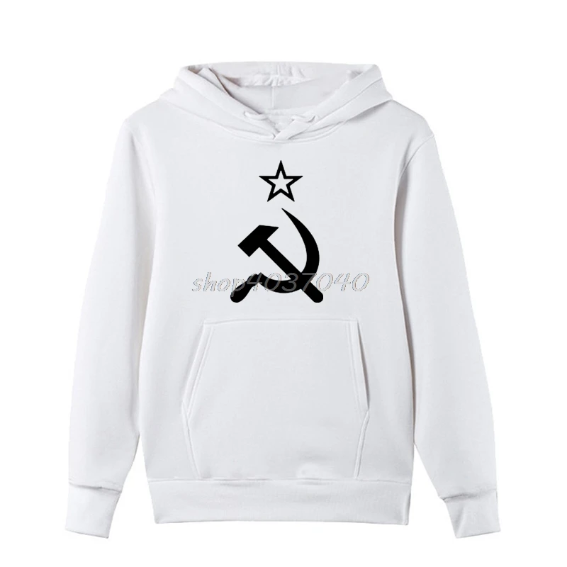 Men Cotton Hoodies Soviet Flag Hammer And Sickle Communist Communism USSR CCCP Coat Sweatshirts | Мужская одежда