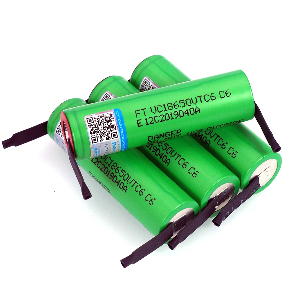 VariCore VTC6 3.7V 3000 mAh 18650 Li-ion Rechargeable Battery 30A Discharge for VC18650VTC6 batteries + DIY Nickel Sheets
VariCore VTC6 3.7V 3000 mAh 18650 Li-ion Rechargeable Battery 30A Discharge for VC18650VTC6 batteries + DIY Nickel Sheets