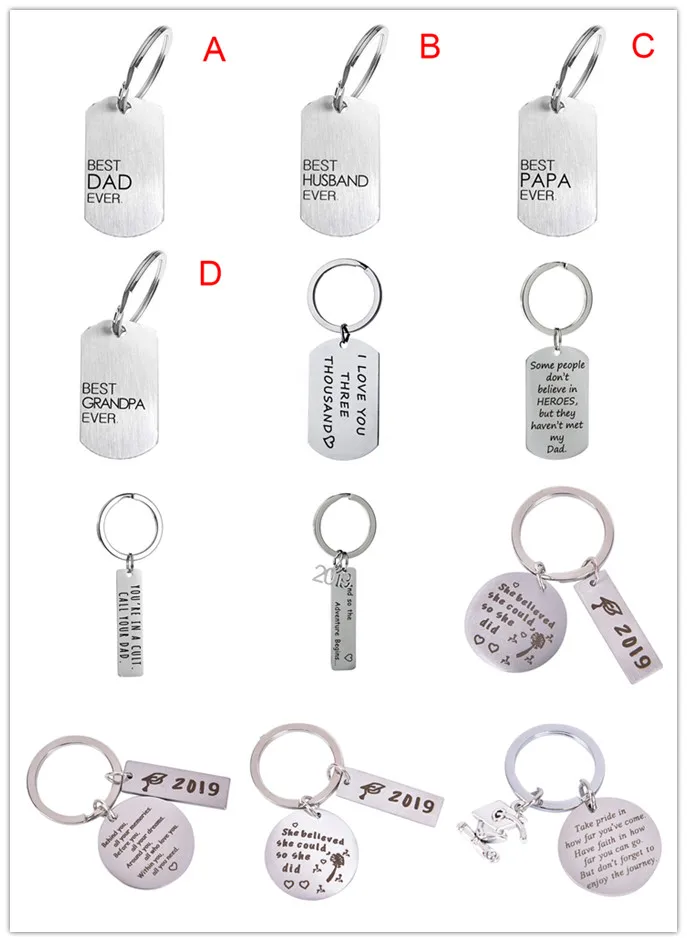 12 Styles Creative Fathers Day Gifts / Graduation I Love You Stainless Steel Keychain Hot Sale
12 Styles Creative Fathers Day Gifts / Graduation I Love You Stainless Steel Keychain Hot Sale