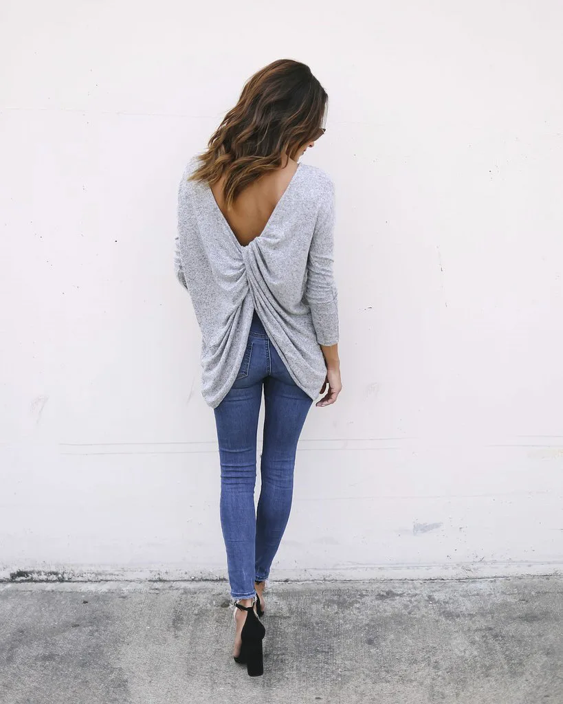 2021 ladies backless ruched long woman sweater Europe and American style o-neck2021 basic female knit sweater
2021 ladies backless ruched long woman sweater Europe and American style o-neck2021 basic female knit sweater